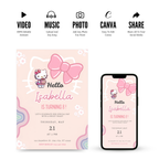 digital hello kitty birthday invitation template