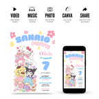 Pastel kids birthday invitation digital download