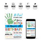 High five birthday party invitation template for kids
