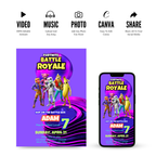 Fort Game Birthday Invitation Template