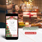 Editable Red Bow Holiday Gathering Invitation Template