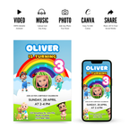 CoComelon birthday invitation template editable for kids party