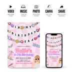 Printable In My Birthday Era invitation pastel aesthetic