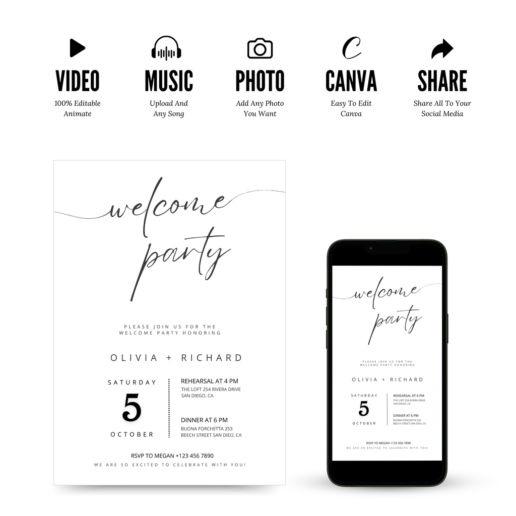 Elegant Welcome Party Invitation Template