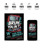 Editable Rage Room Party Invitation Template