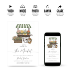 Off the Market Bridal Shower Wedding Invitation with modern typography