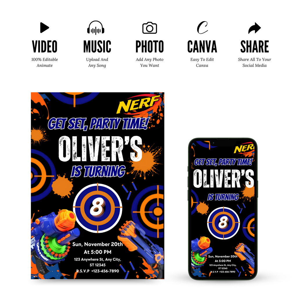 printable nerf birthday invitation template