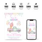 Ice Cream Truck Birthday Invitation Template
