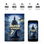 Wizards Witches Birthday Invitation - Earthyprints