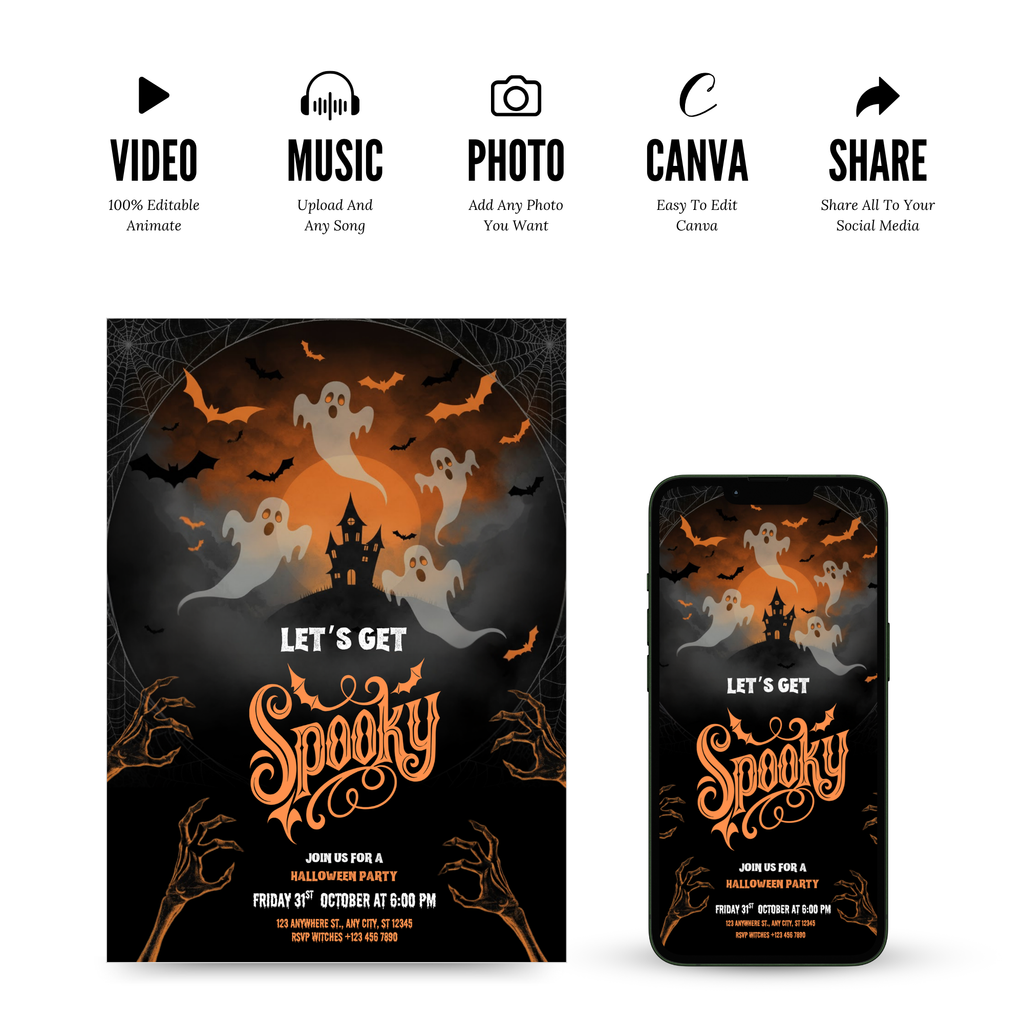 Animated Halloween Party Invitation Template