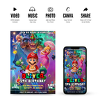 Mario galaxy birthday invite for boys and girls