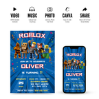 Printable Roblox invitation editable template