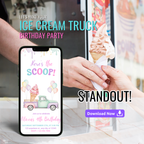 Ice Cream Truck Birthday Invitation Template