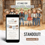 Cowboy Baby Shower Invitation | Western Theme Baby Shower