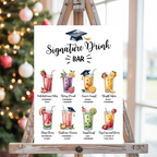 Customized Graduation Signature Drink Bar Menu
