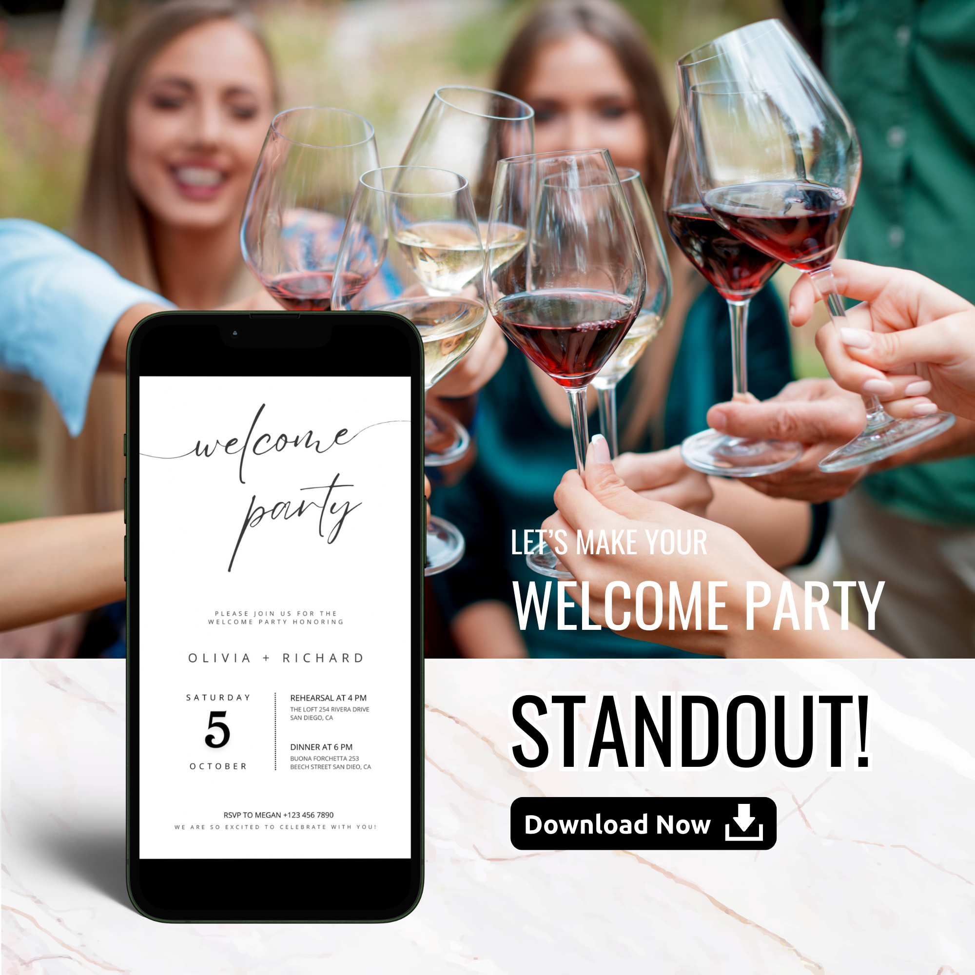 Elegant Welcome Party Invitation Template