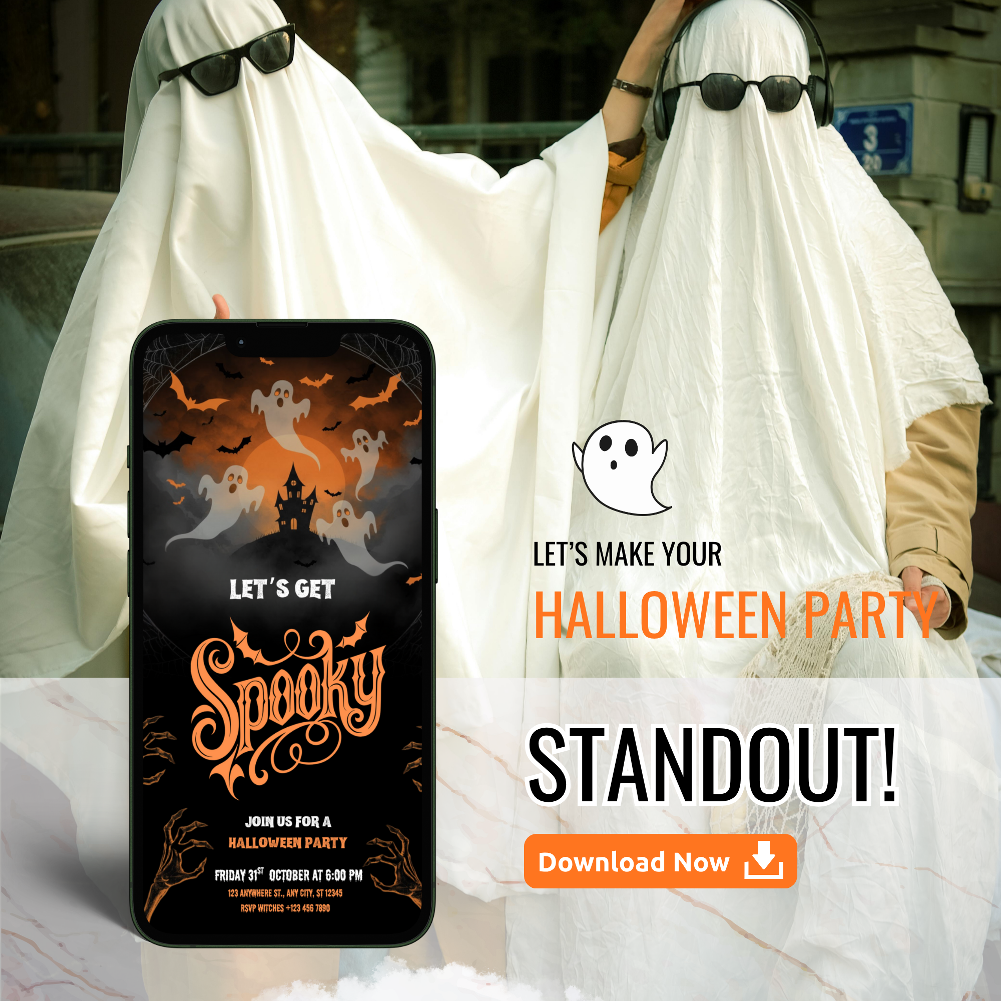 Animated Halloween Party Invitation Template