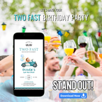 digital race car birthday invitation download