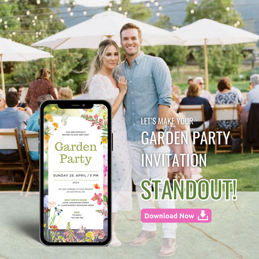 Digital Wildflower Garden Party Invitation Template