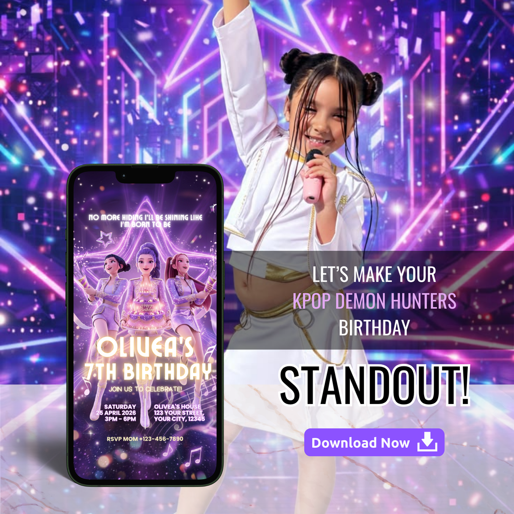 trendy kpop birthday invitation design