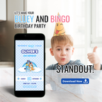 Bluey Birthday Invitation Template for Boys & Girls