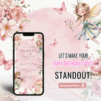 fairy wings birthday invitation template