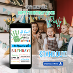 Colorful kids party invitation 5th birthday design