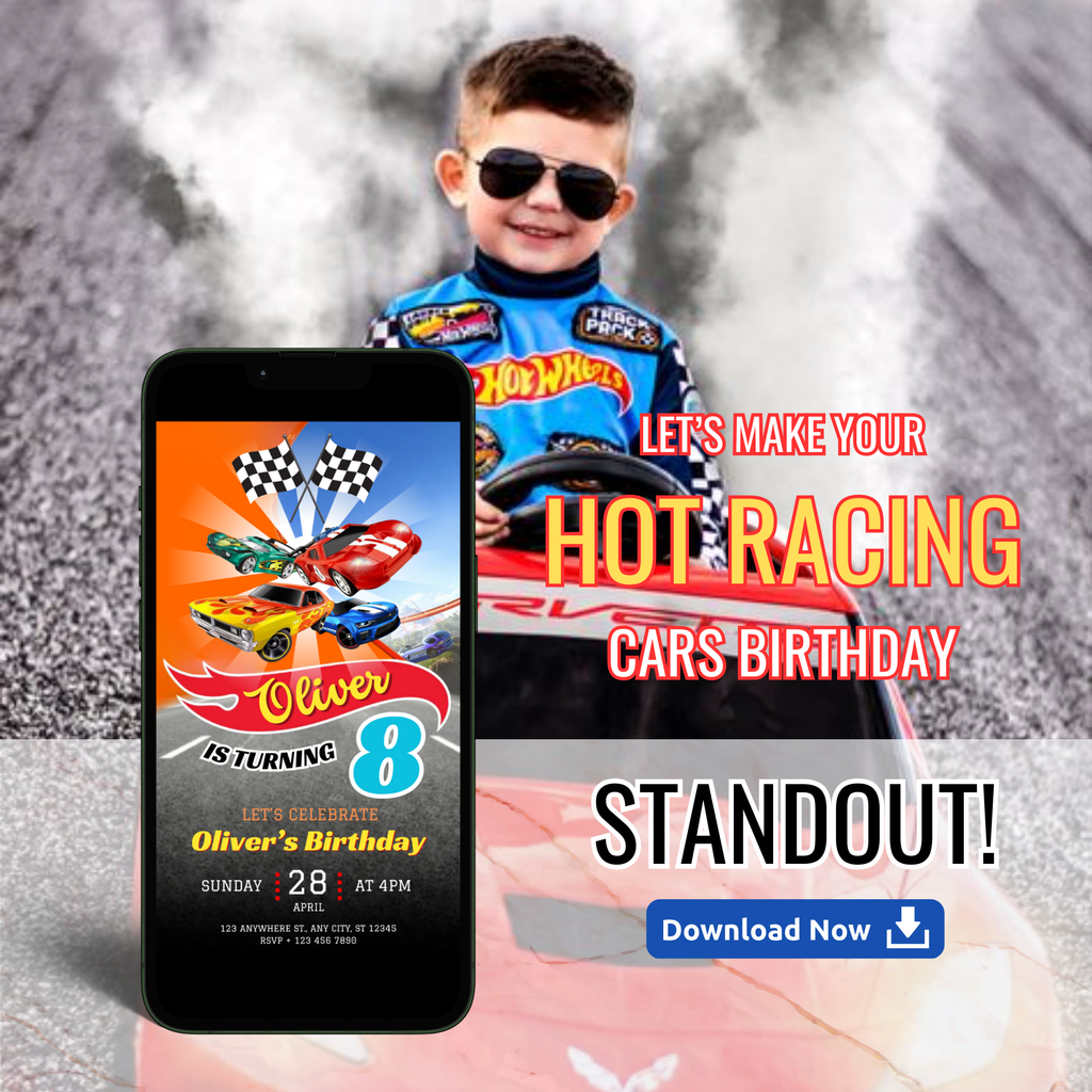 Hot Wheels Birthday Invitation Template