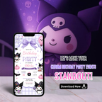 Kawaii Kuromi editable birthday invite