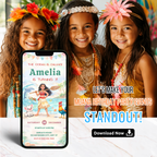 Adventure-themed Moana party invite template