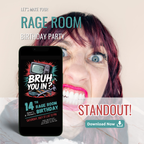 Editable Rage Room Party Invitation Template