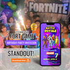 Fort Game Birthday Invitation Template