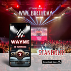 WWE themed kids birthday invitation modern design