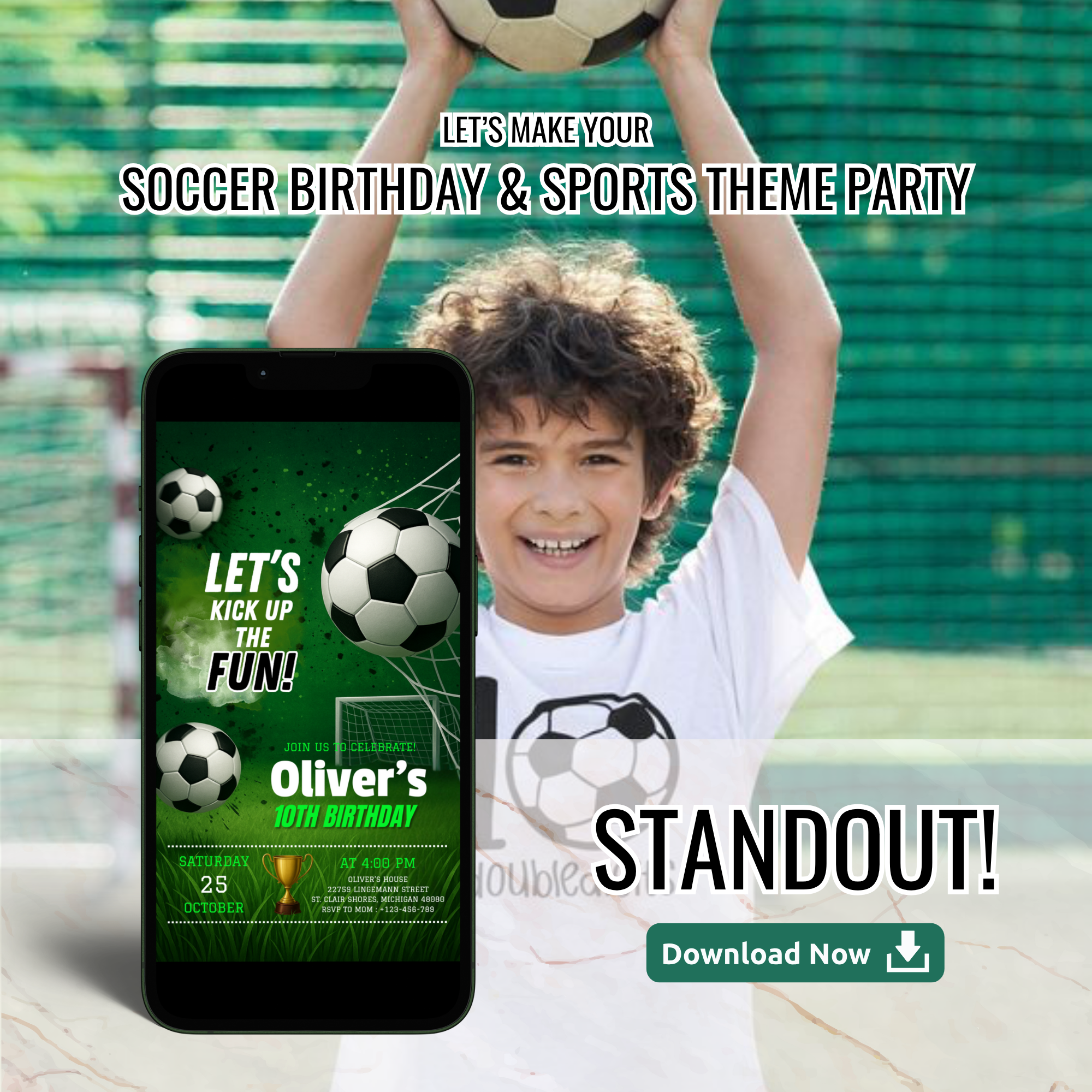 Soccer Birthday Invitation Template