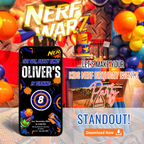 canva nerf birthday invitation editable layout