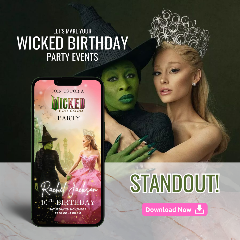 Wicked birthday party invitation template