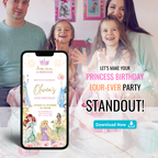 Princess Birthday Four-Ever Invitation Template