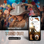 Digital Cowboy First Rodeo Invitation Template