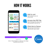 Fun playful birthday invitation template editable