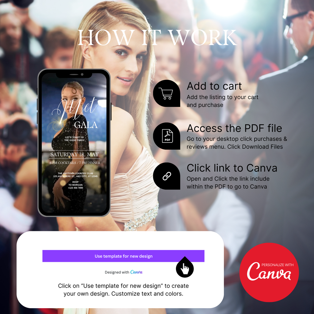 Digital Met Gala 2025 Invitation Template
