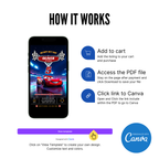 Lightning McQueen birthday invite modern kids design