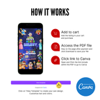 Galaxy themed Mario birthday invitation digital template