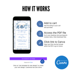 Blue Jean Baby Shower Invitation with denim texture and blue tones