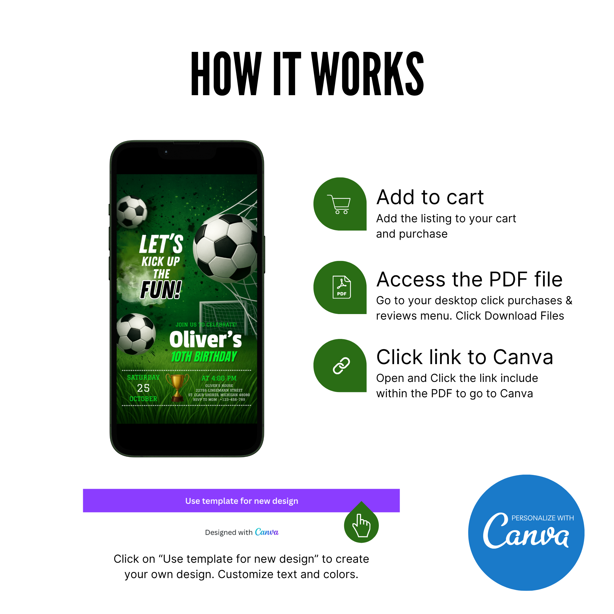 Soccer Birthday Invitation Template