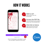 Little Sweetheart Baby Shower Invitation with pink hearts and Valentine theme design