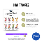 Customized Graduation Signature Drink Bar Menu