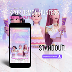 KPOP Demon Hunters Birthday Invitation Template