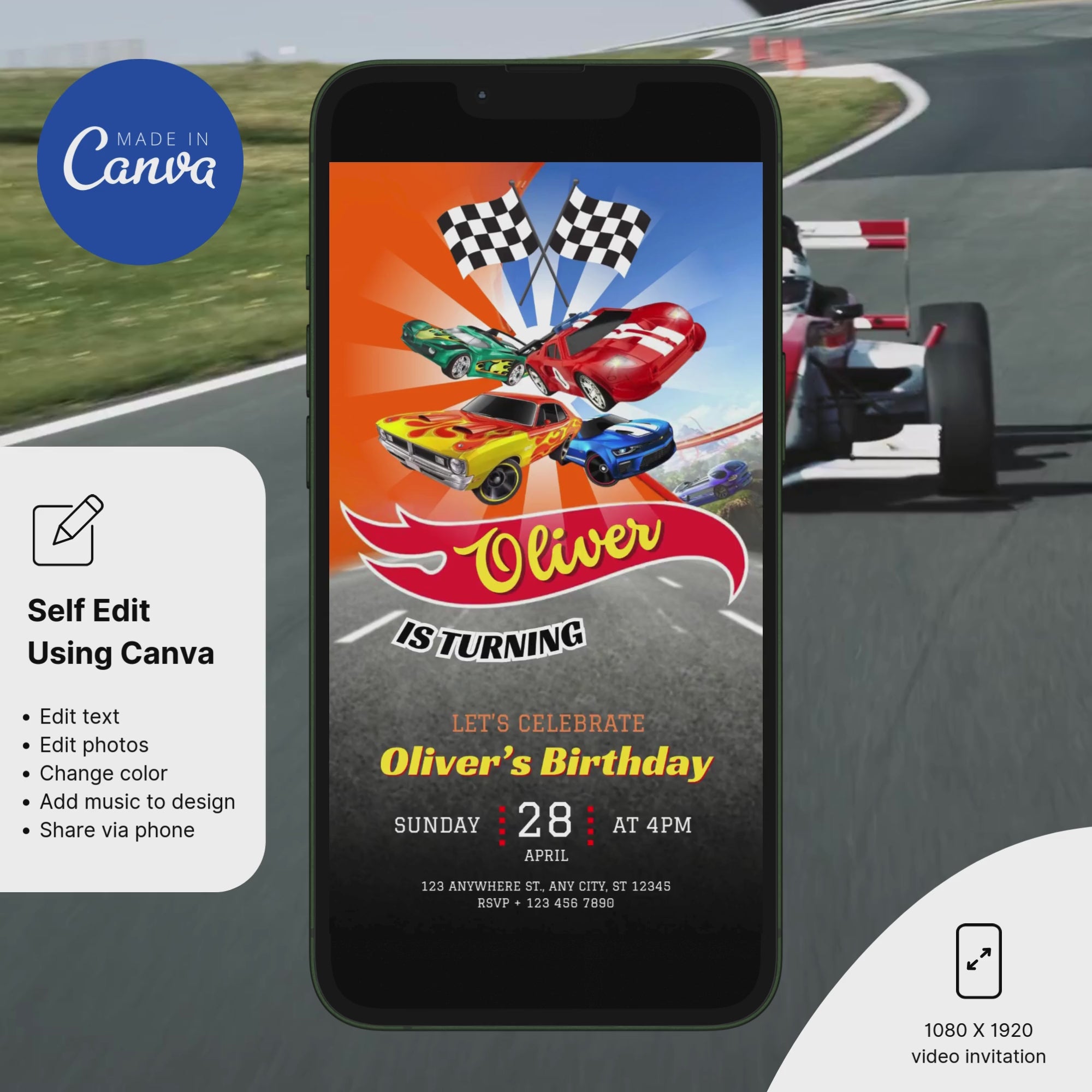Hot Wheels Birthday Invitation Template