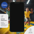 kids bounce party invitation fun colorful design