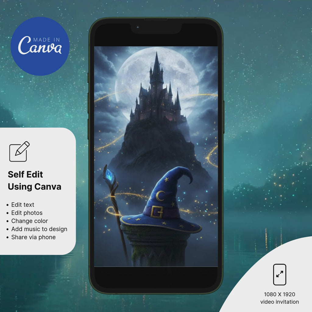 Wizards Witches Birthday Invitation